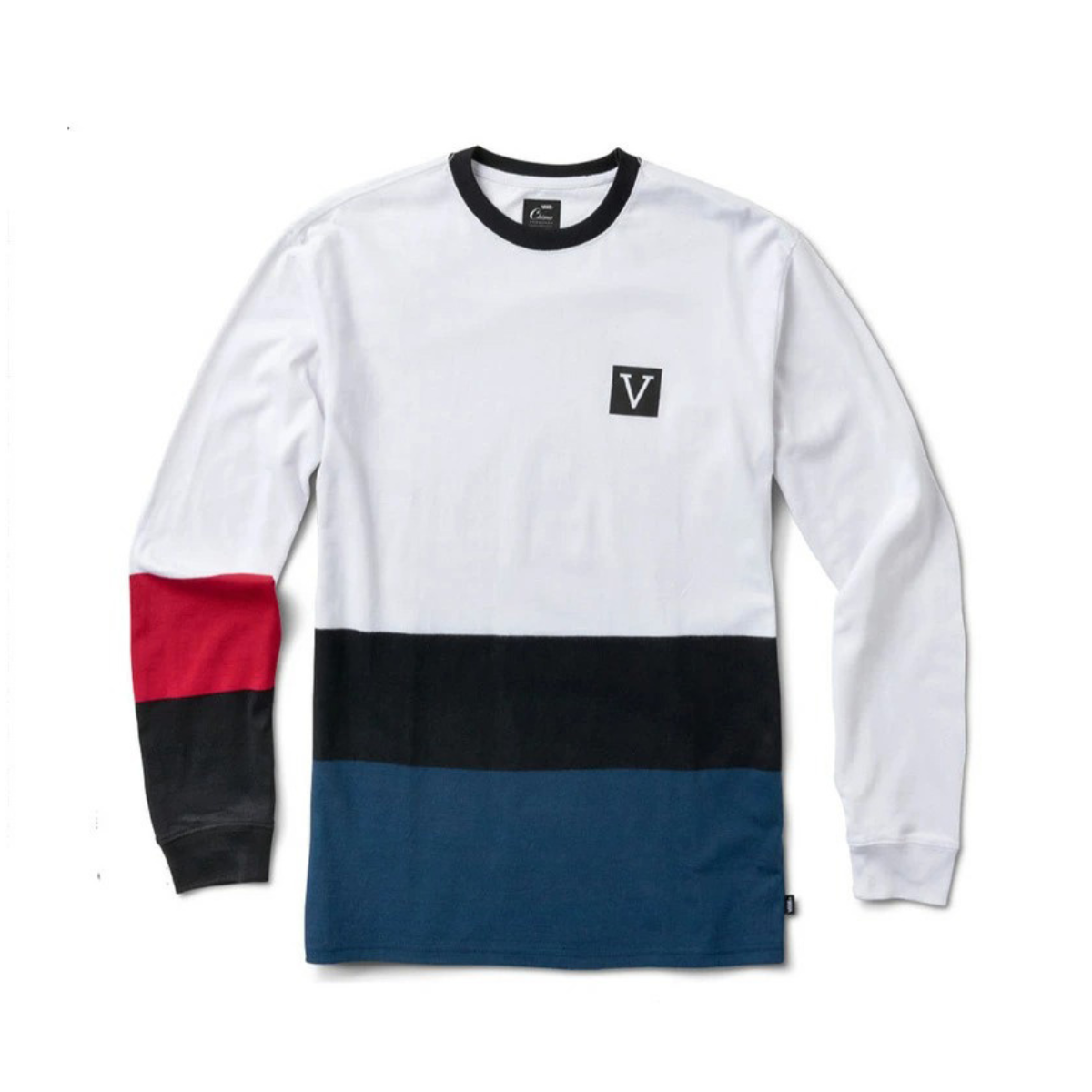 VANS CHIMA COLORBLOCK CREW White / ヴァンズ 長袖クルー 白