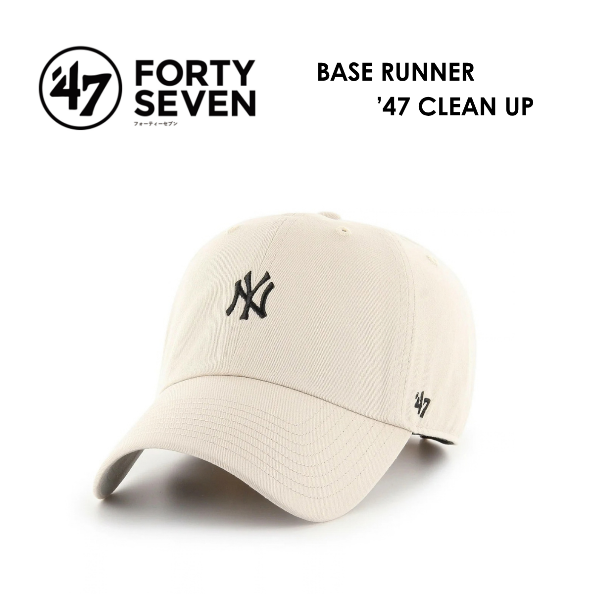 CAP BASE RUNNER ’47 CLEAN UP NEW YORK YANKEES BONE / キャップ クリーンナップ ベースランナー ニューヨーク・ヤンキース