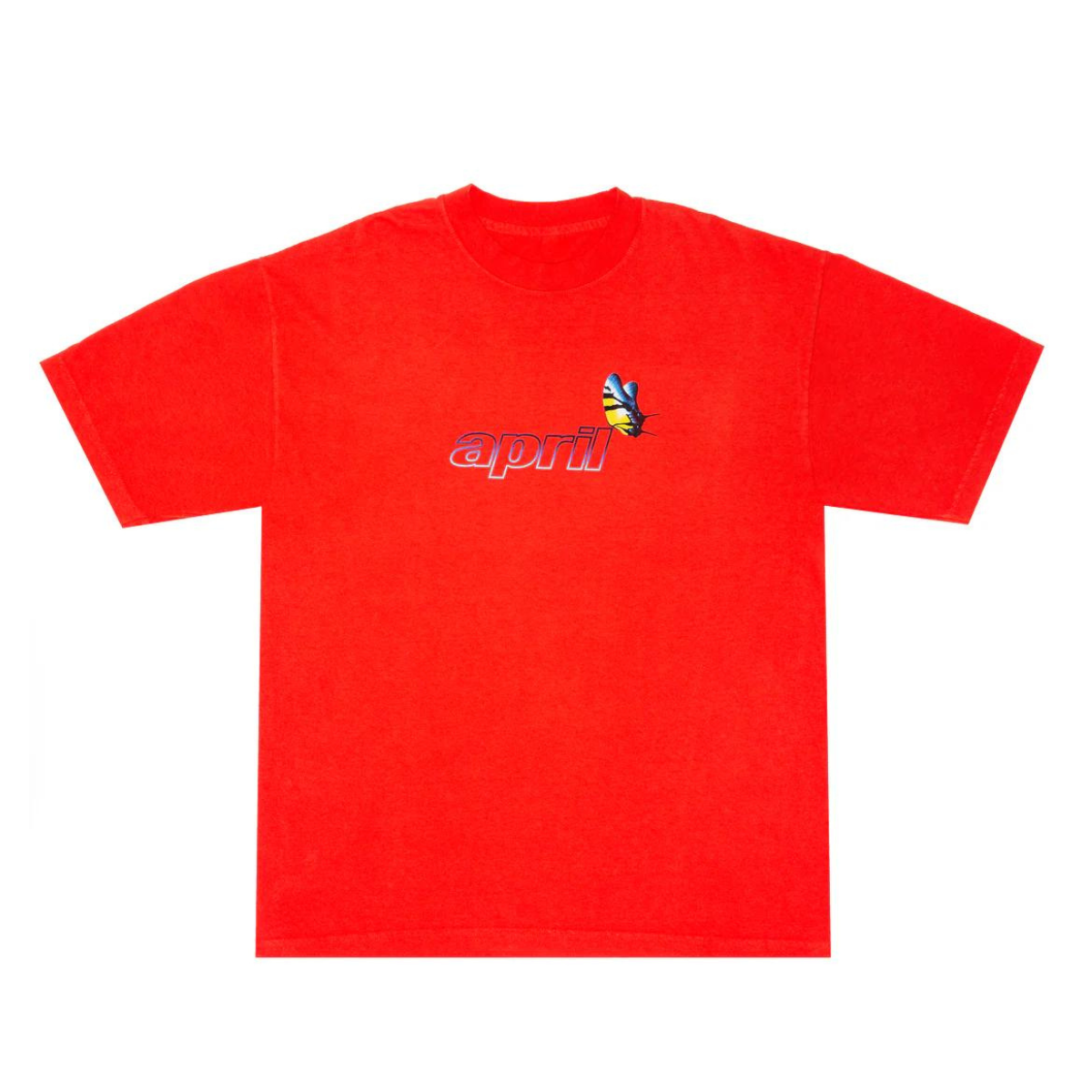 APRIL S/S Tee BUTTERFLY Bright Orange