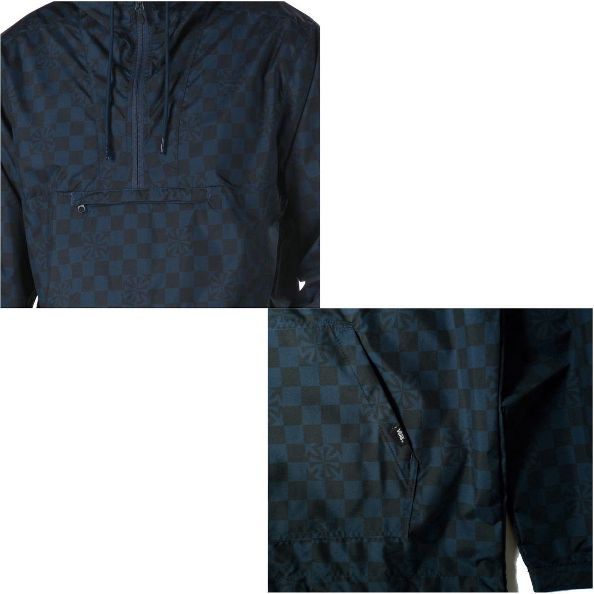 VANS x INDEPENDENT CHECKERBOARD ANORAK Dress blues Mサイズ / ヴァンズ x インディペンデント アノラック