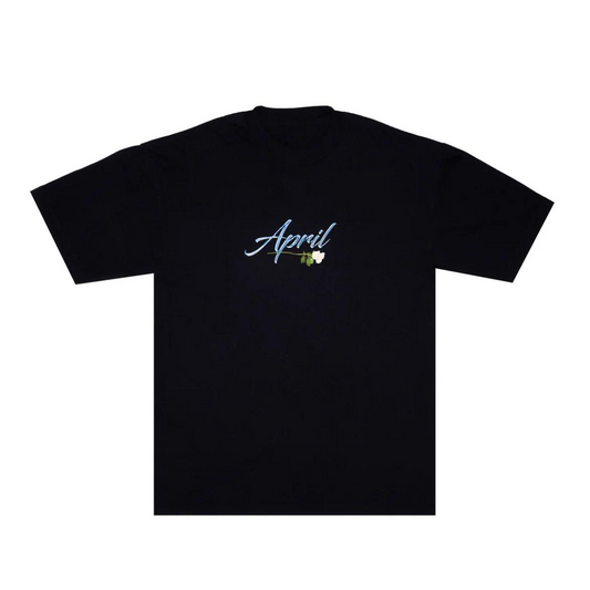 APRIL S/S Tee LIQUID ROSE Black