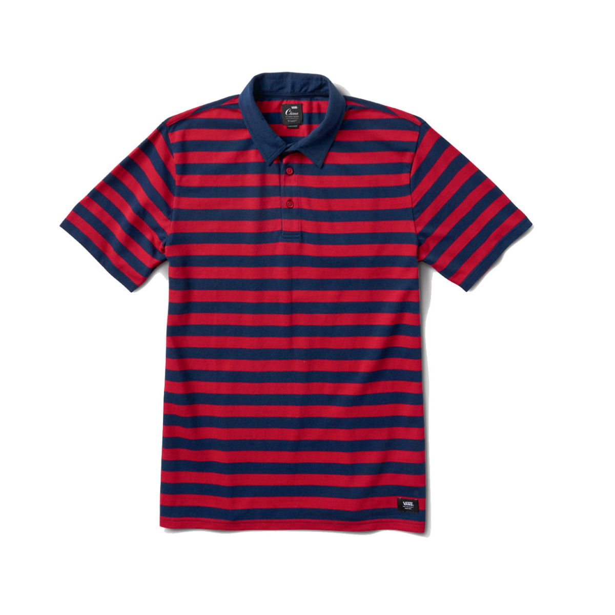 VANS CHIMA STRIPED POLO Chili pepper/dress blues / ヴァンズ 半袖ポロシャツ