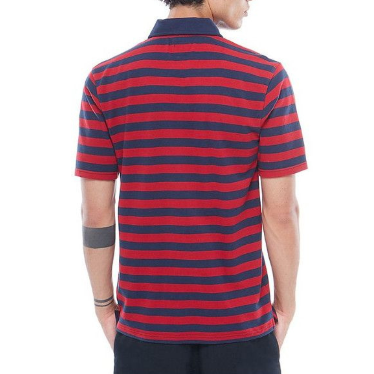 VANS CHIMA STRIPED POLO Chili pepper/dress blues / ヴァンズ 半袖ポロシャツ